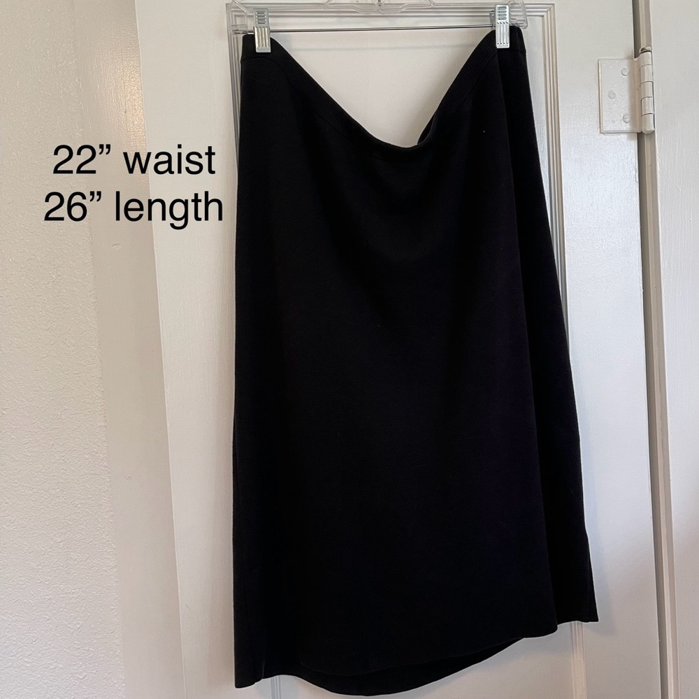 Eileen Fisher Pencil Skirt Silk Blend Black Size XL